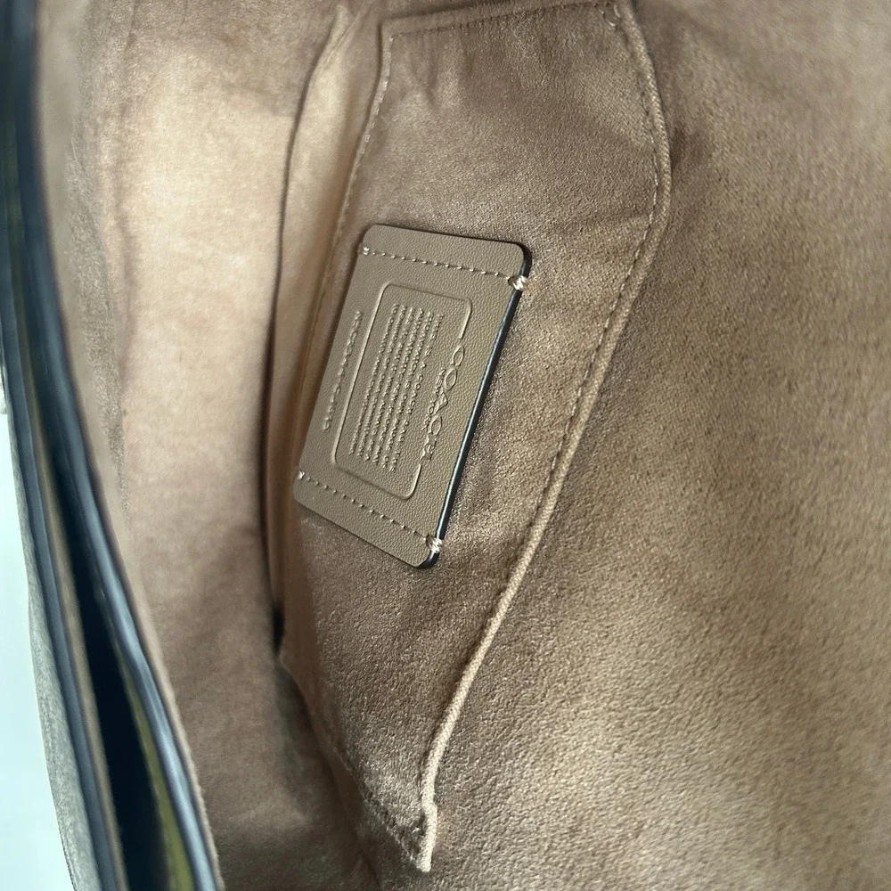 Coach Morgan Saddle Bag Brown Lime Signature Canvas CJ615 Excellent